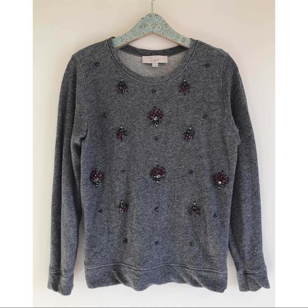 LOFT Embellished GemStone Sweatshirt